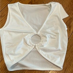White cropped tank top